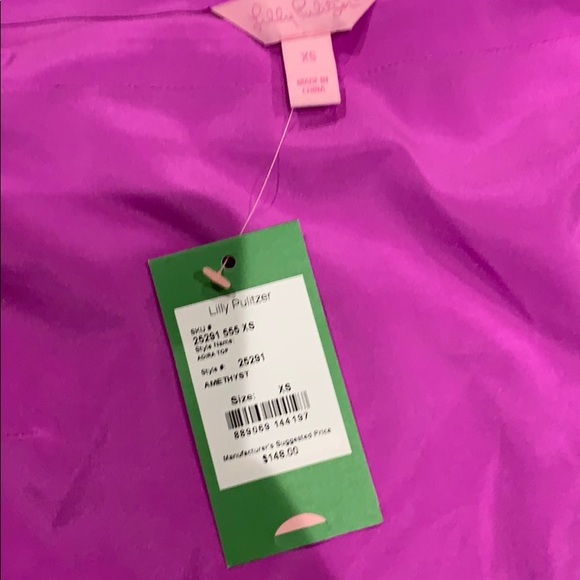 LILLY PULITZER WOMEN'S ADIRA SILK TOP - Picture 2 of 4